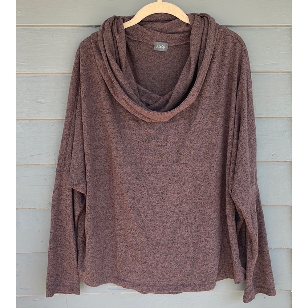Neely Marled Cowl Neck Pullover Top